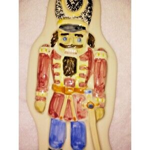 Vintage Hartstone Cookie Mold 20 Yr Anniversary Ceramic Nutcracker Hand Painted